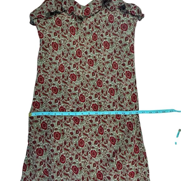 RALPH Ralph Lauren 90s Paisley Floral Slip Dress Medium Y2K Ruffle Bias Cut Midi - Picture 13 of 15